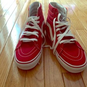 Red high top off the wall by Vans - Never worn